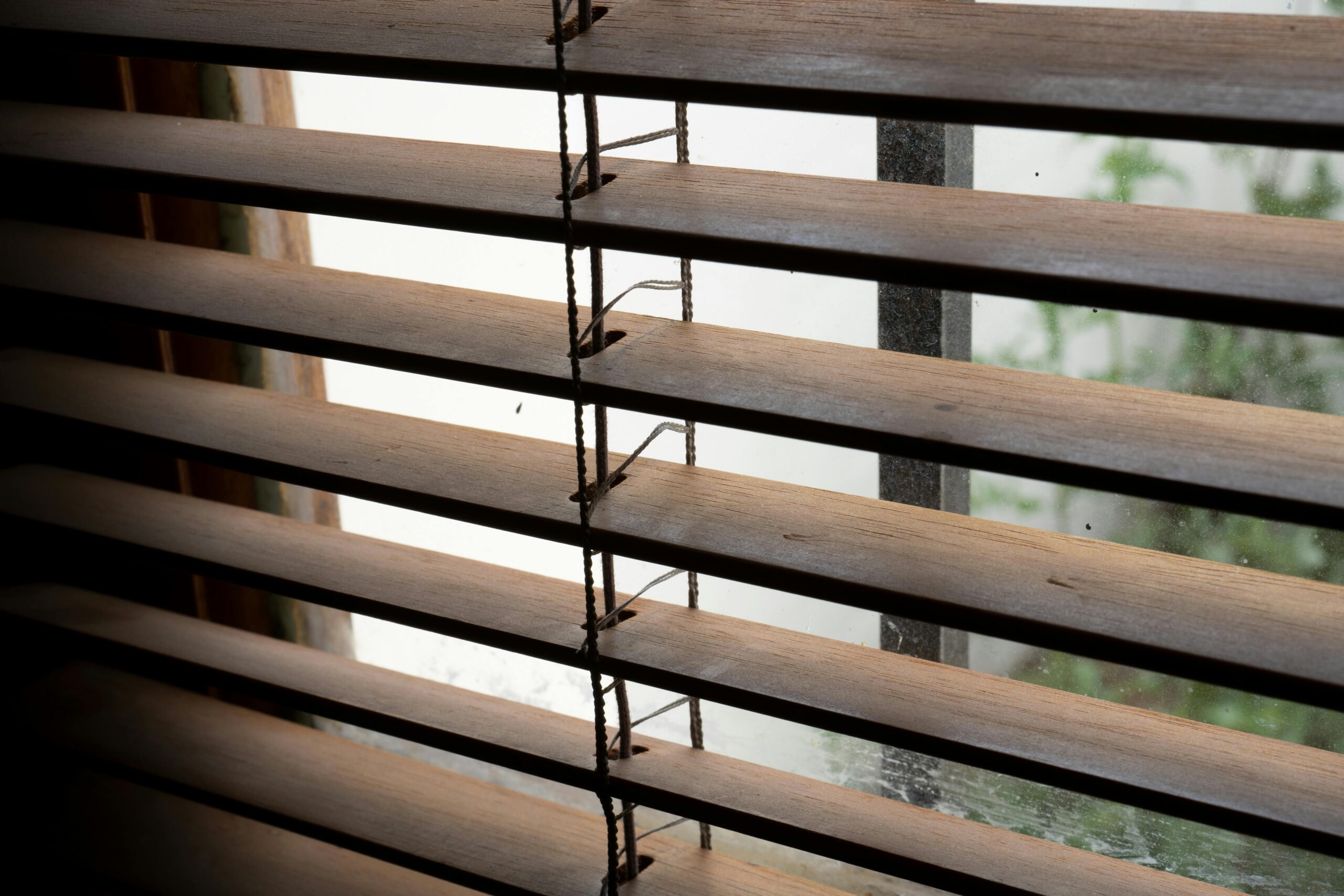 Close up of wooden window blinds in argentina
