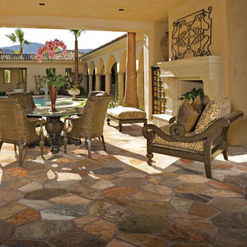 Outdoor tile mosaic